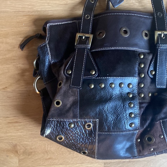 AQUA MADONNA South African SPRINGBOK FUR WITH LEATHER TRIM PURSE BAG - Picture 3 of 12